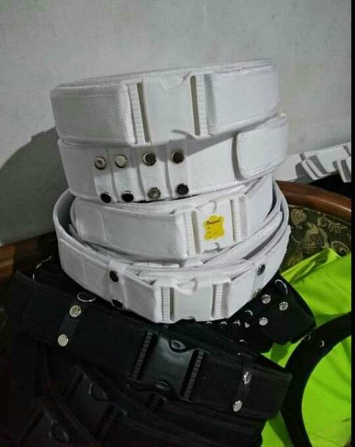 Sabuk ikat pinggang kopel PDL (lebar 6cm)perekat hitam&amp;putih,satpam,damkar,pol PP,security,linmas,brimob,dishub,polisi,