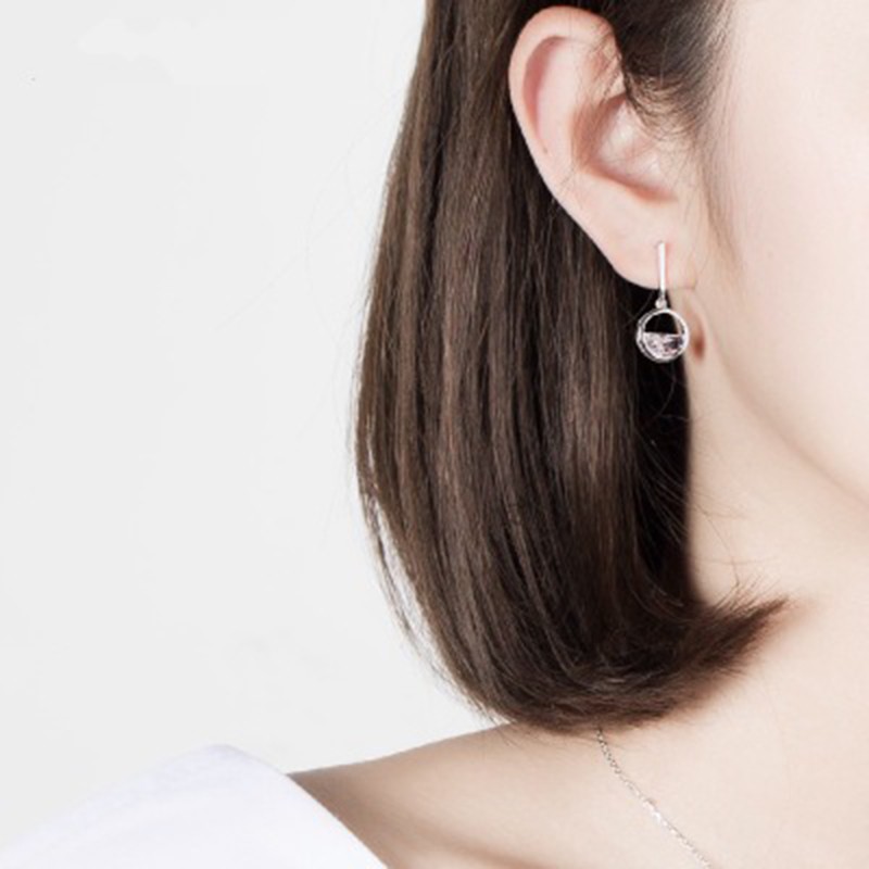 925 anting perak sterling anting-anting wanita dengan perhiasan fashion berlian