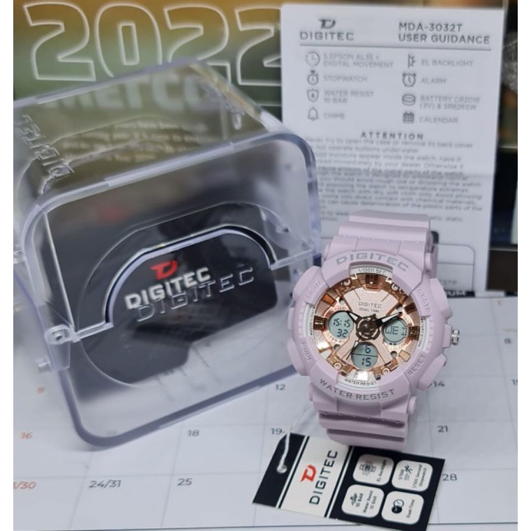 JAM TANGAN WANITA DIGITEC DA 3032 DIGITEC 3032 ORIGINAL TAHAN AIR STRAP RUBBER