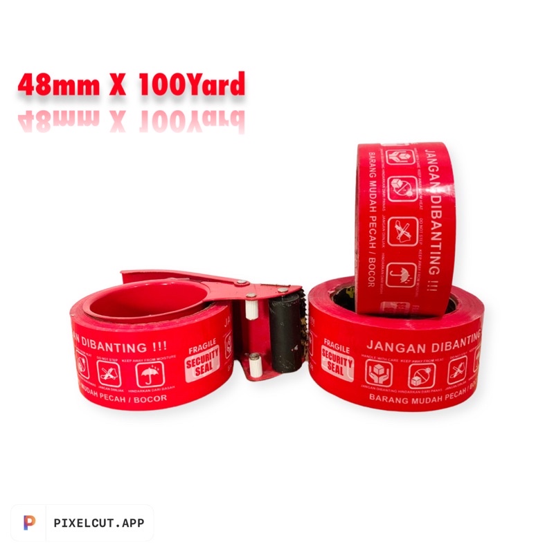 

Lakban Fragille Merah 48mm x 100Yard Tebal Kuat