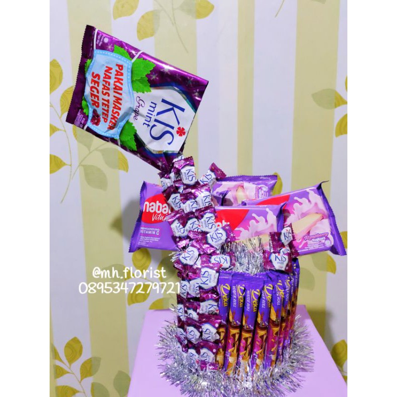 snack tart ungu tower Snack kue ulangtahun anak Snack ulangtahun anak