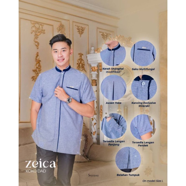 Zeica Koko Dewasa by Shieraki Indonesia Koko Lengan Panjang Lengan Pendek EXCLUSIVE FAMILY SET 2022
