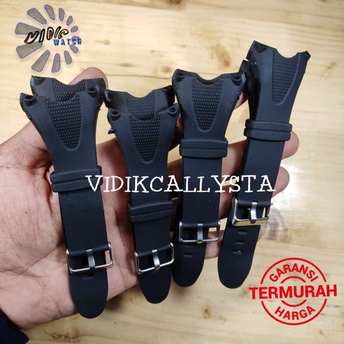 STRAP TALI KARET JAM TANGAN Q&amp;Q M010 GW84 M-010 GW-84 GW 84 QNQ QQ HITAM