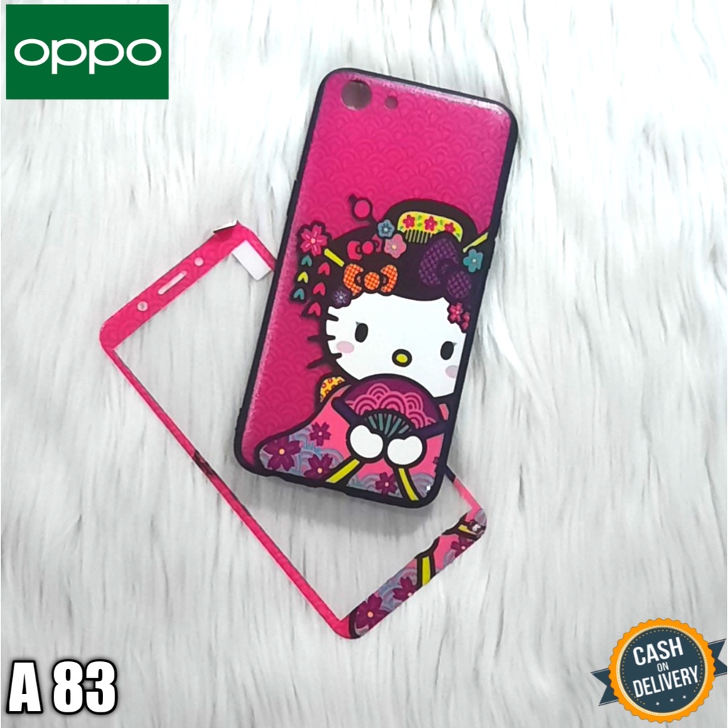 Case + tempered glass for oppo A83 casing softcase silikon motif