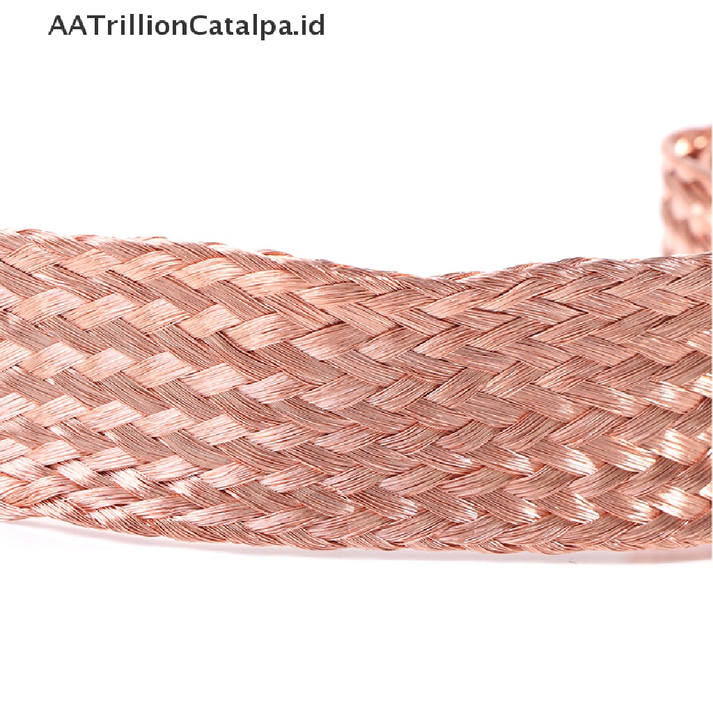 【AATrillionCatalpa】 1m Flat Pure Copper Braid Cable Bare Copper Braid Wire Ground Lead ID