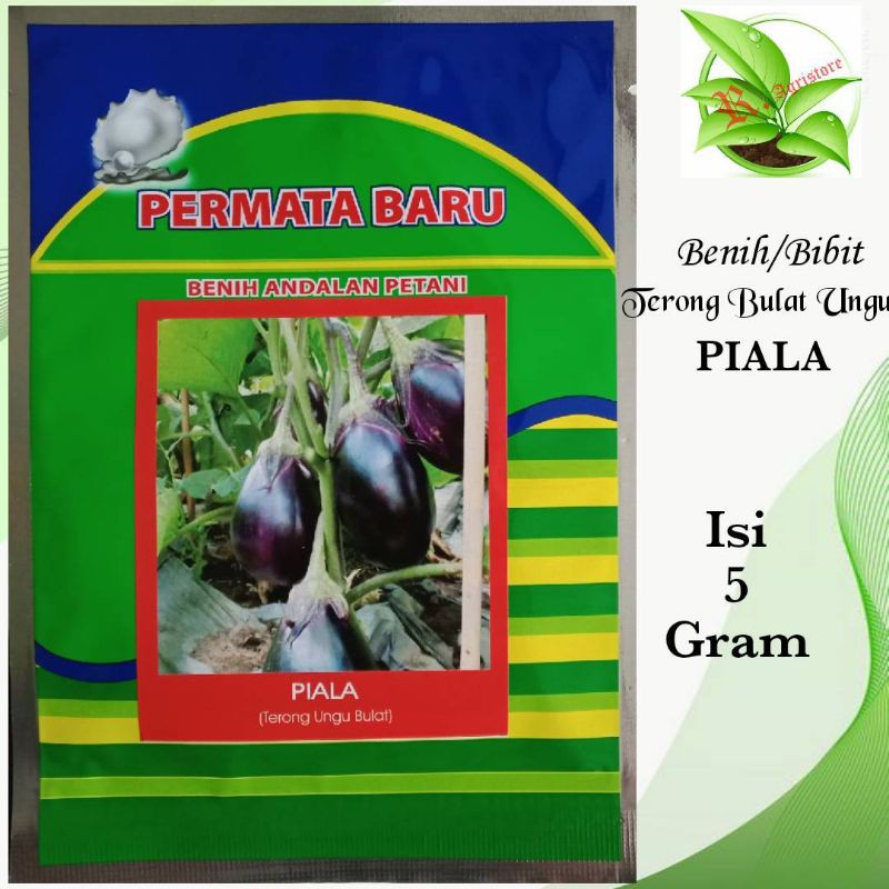 Bibit Terong Bulat Ungu PIALA Isi 5 Gram Benih Terong Ungu Bulat Bibit Sayuran