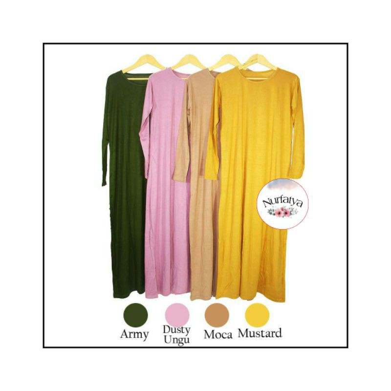 Inner Dress Lengan Panjang Manset Gamis Polos