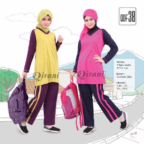 stelan olahraga wanita/Baju senam muslim/baju branded/fitness