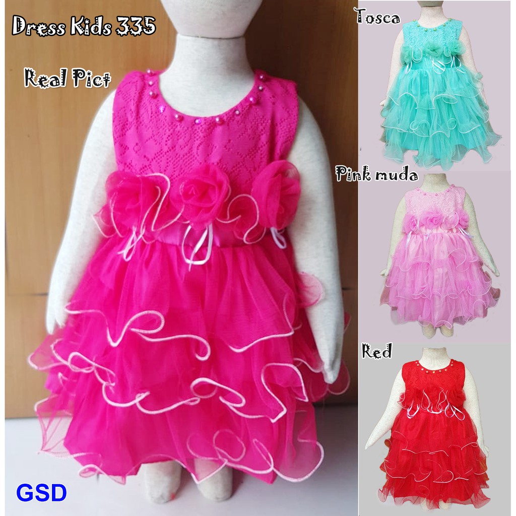 dress kids 335/terusan brukat anak/dress brukat anak/gaun brukat anak/baju dress pesta anak