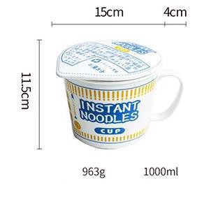Instant Noodle Short Cup / Gelas / Cangkir Keramik - Biru