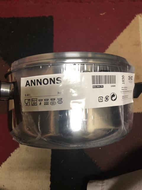 Panci Dengan Penutup, Peralatan Masak Dari Kaca, Baja Tahan Karat , 2.8 Liter An426