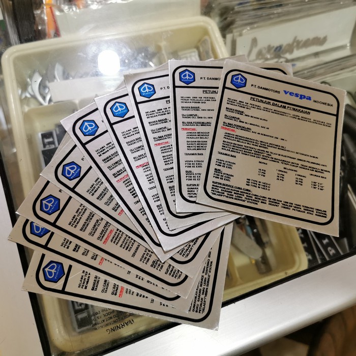 sticker running in PT Danmotor vespa PXE Excel strada spartan 200cc