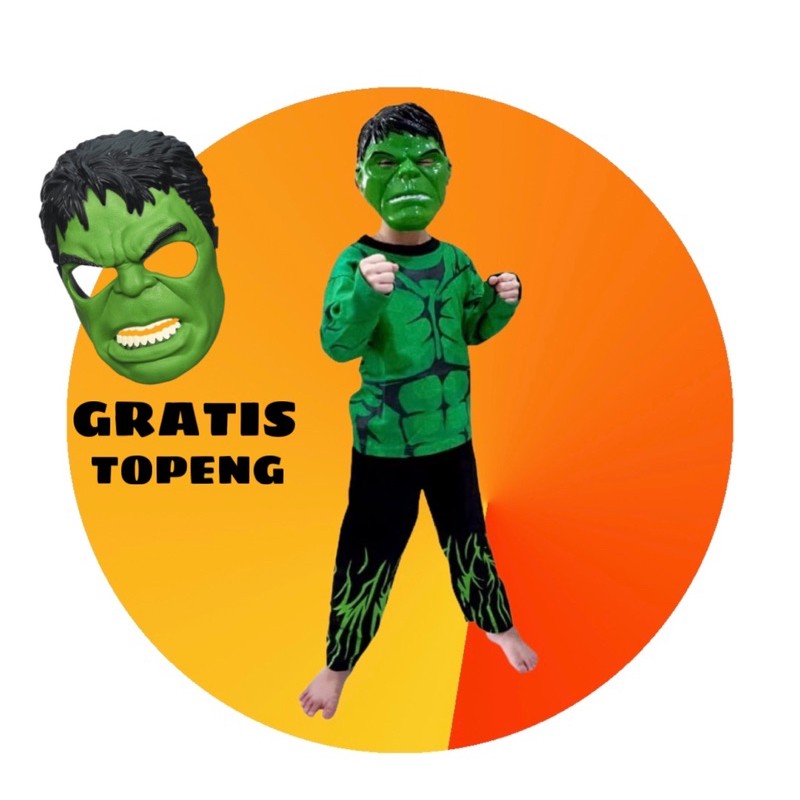 Setelan Anak Laki Laki Baju Anak Kostum Hulk Superhero / Baju Anak Superhero Hulk / Baju superhero