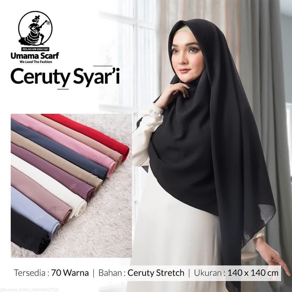 Jilbab segiempat Syari 140 x 140 cm Jilbab Syari Ceruty Syari Umama part 2