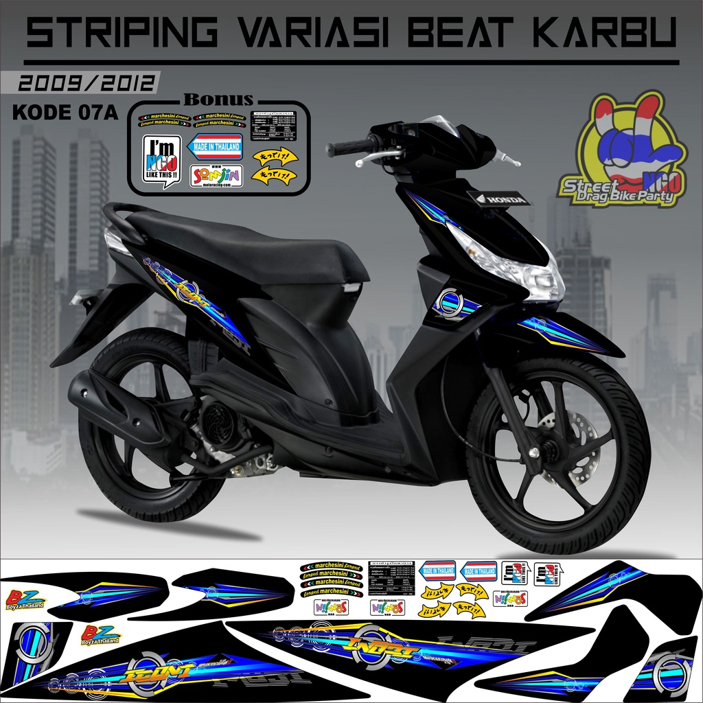 Striping Beat Karbu Stiker Beat Karbu kode 07