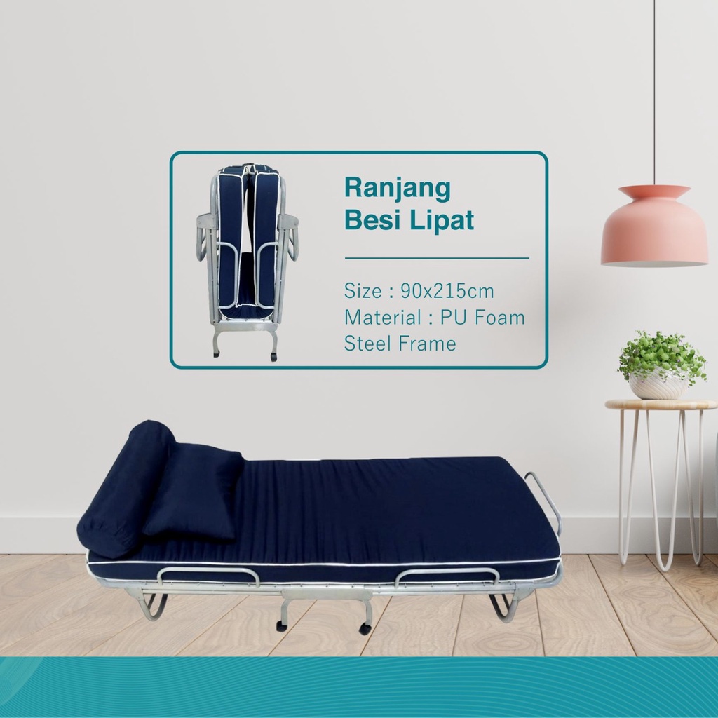 Avery - Folding Bed POPPY / Kasur Besi Lipat / Ranjang Besi Single Lipat Minimalis