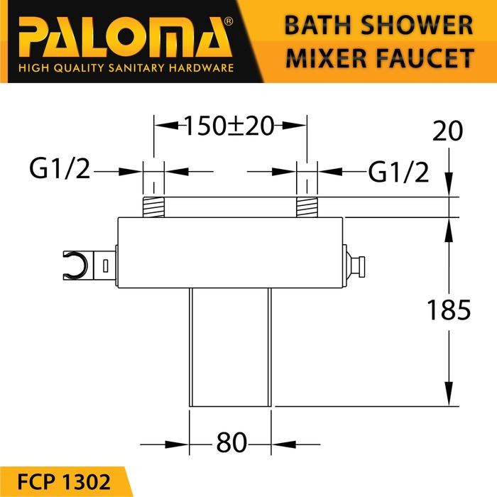 PALOMA FCP 1302 Keran Mixer Bathtub Shower Mandi Panas Dingin Kran Air