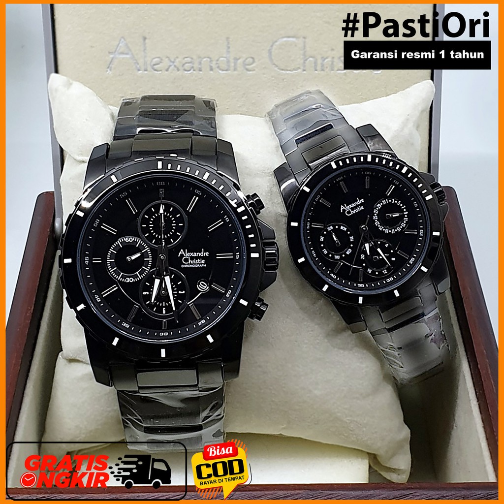 Alexandre Christie AC 6141 Full Black Couple Original