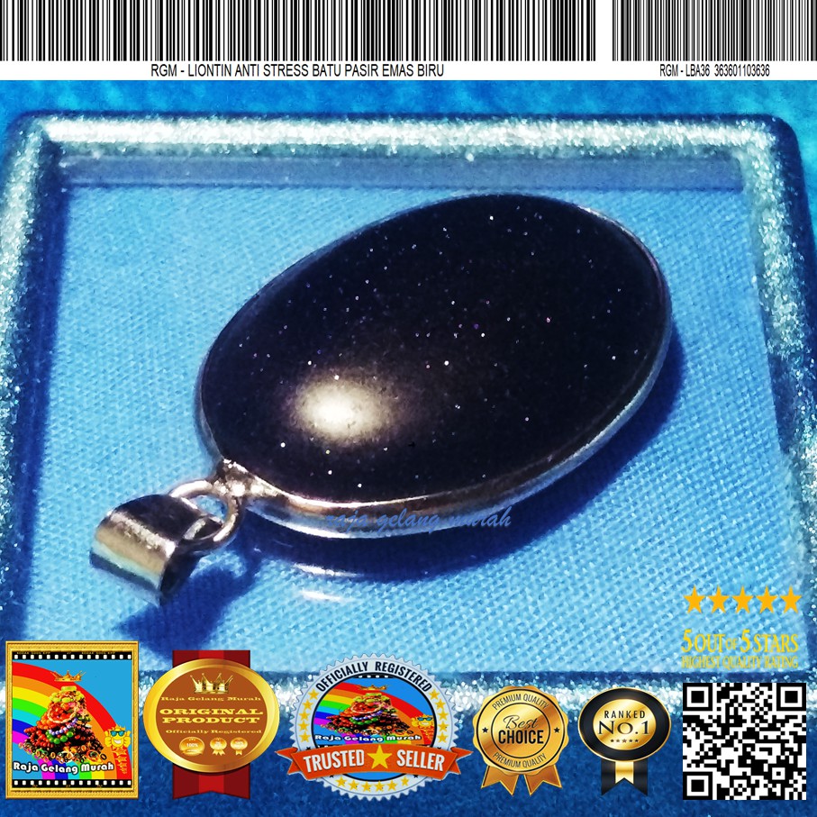Raja Gelang  Murah Liontin Anti Stress Batu Pasir Emas Biru