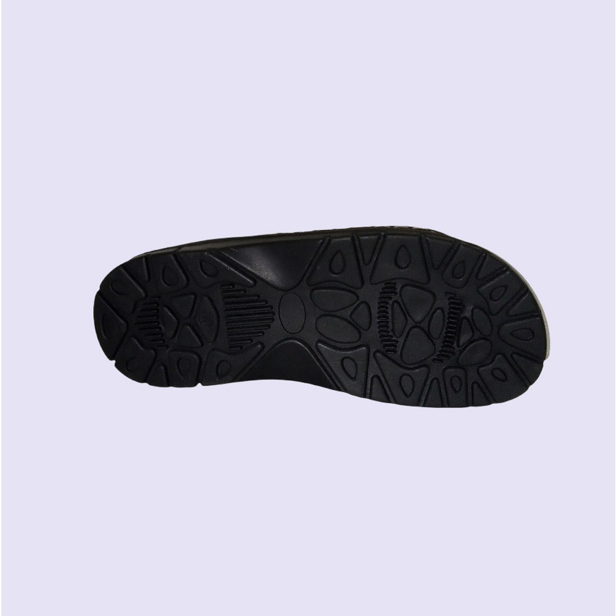 Sandal Pria Kulit Asli Full Black - ORIGINAL Sendal Selop Sol Hak Tebal