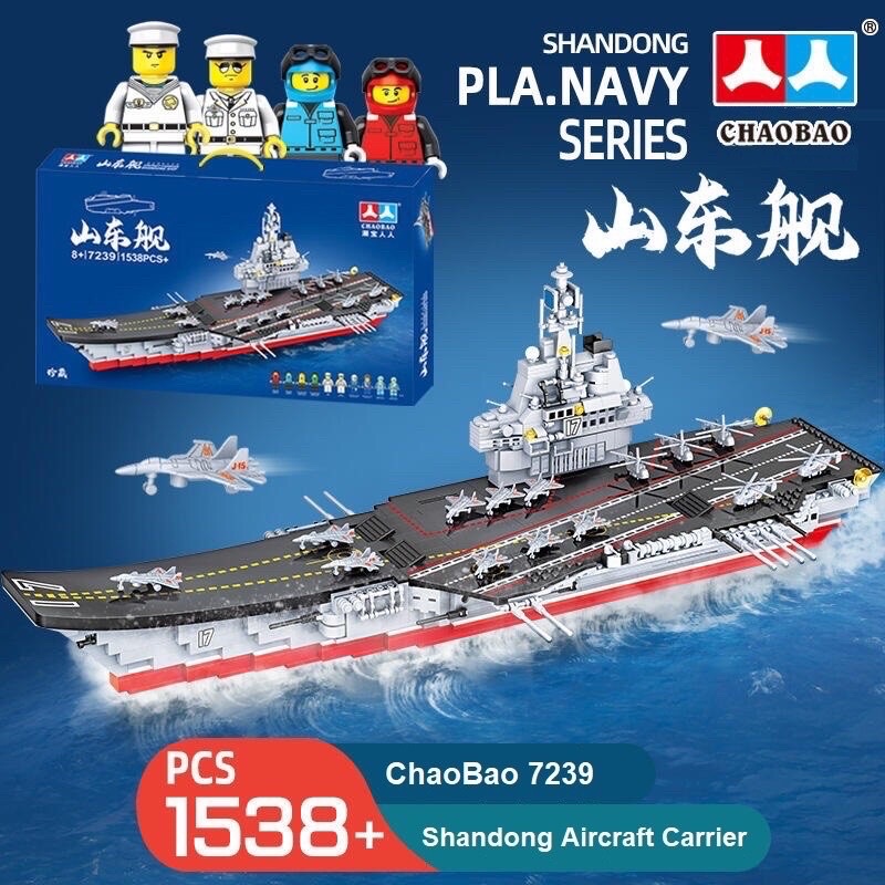 Brick Kapal Induk Besar - Shandong Aircraft PLA NAVY Series - 1538 PCS - Brick Kapal Perang Amfibi -