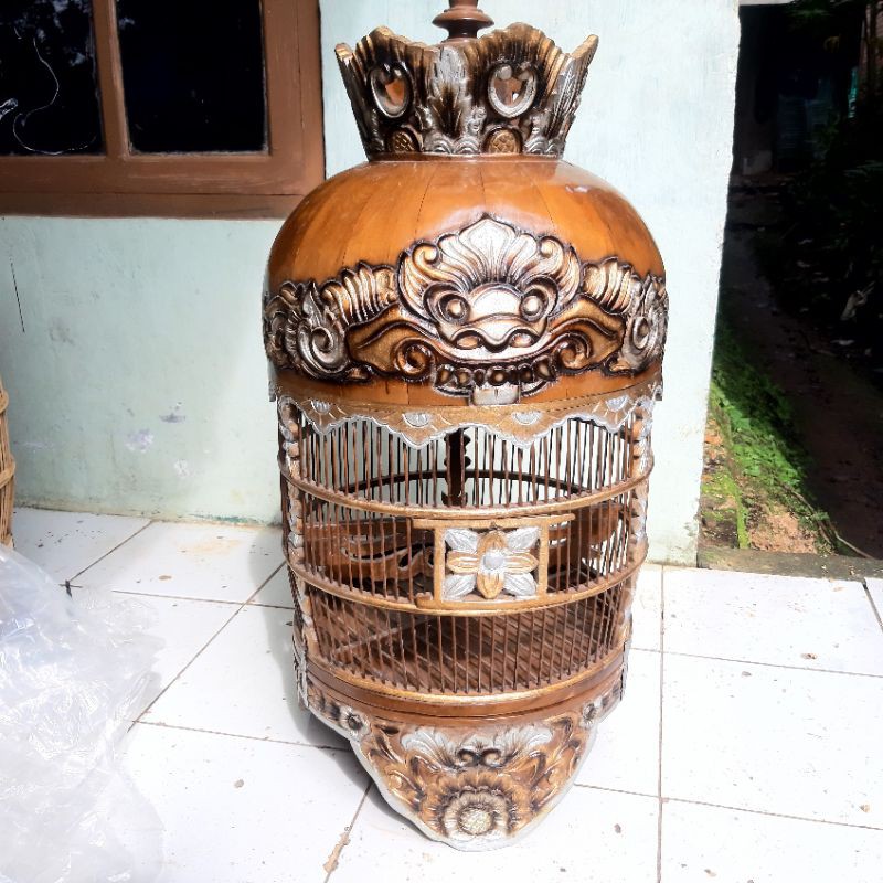 Sangkar Burung Perkutut Ukir Kayu Jati Jepara