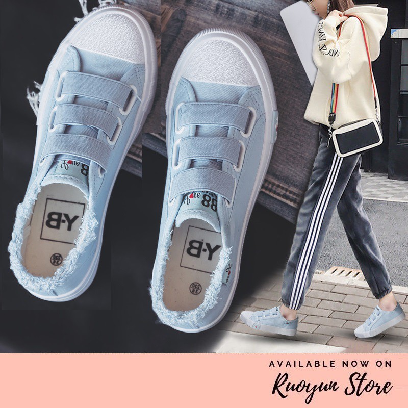 RYX - Comfort Velcro Sepatu Sneakers Canvas Wanita Fashion Casual - Ori Import