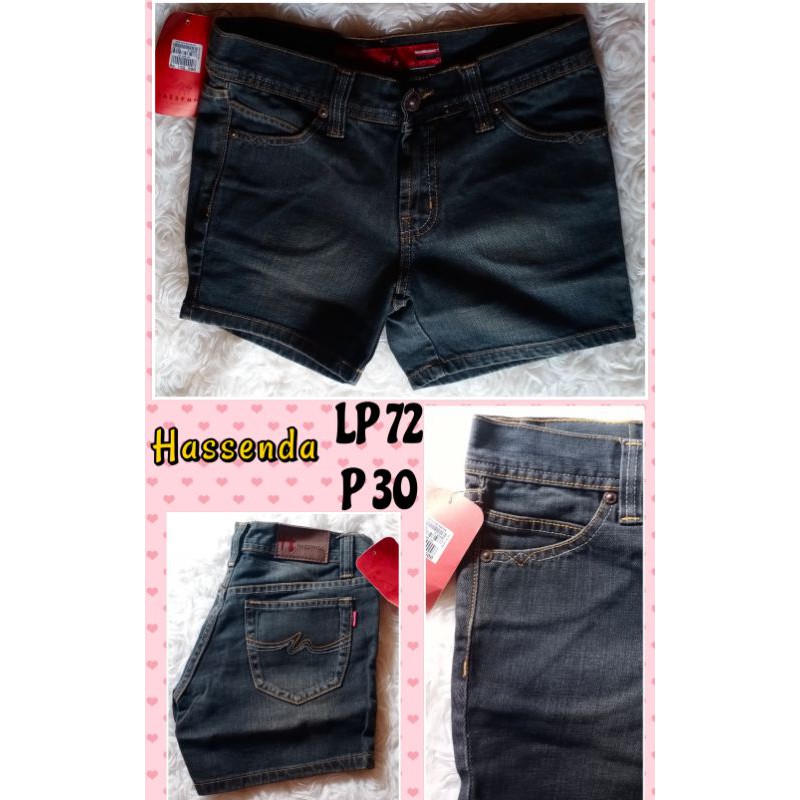 HASSENDA Celana jeans denim hotpants pendek wanita