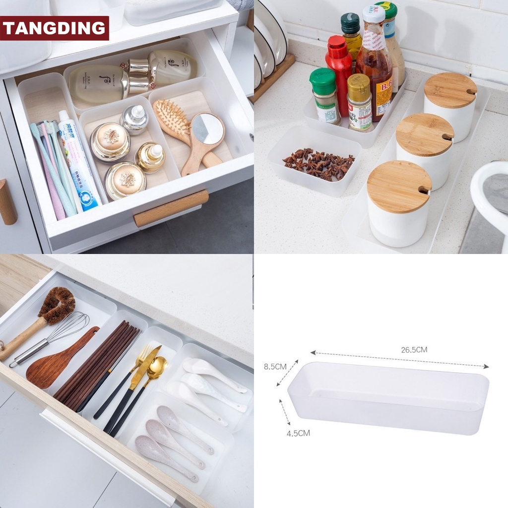 1PC Cabinet Drawer Organizer Box Container Storage Case Plastic Kitchen Office