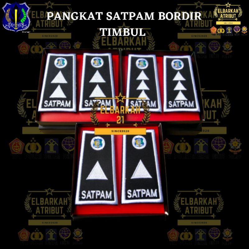 PANGKAT SATPAM BORDIR TERBARU ( atribut satpam )