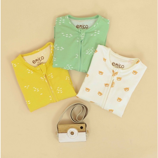 Emico TENCEL™ Baby Sleepsuit - Baju Tidur Anak Bayi Tencel Resleting Sleep Suit Tutup Kaki Tangan Lengan Panjang