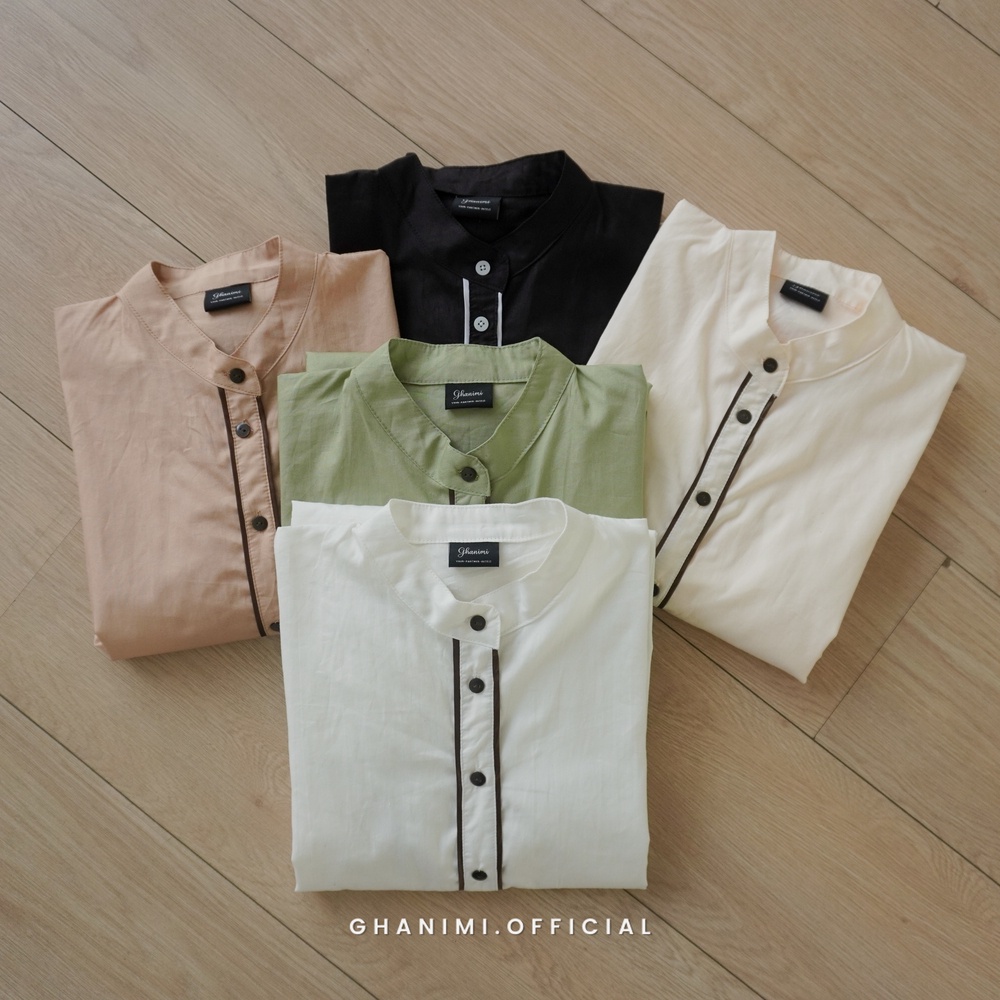 Ghanimi - Becca Shirt / Kemeja Katun Polos / Kemeja Kerja / Kemeja Santai / Kemeja Casual / Kemeja Shanghai / Kemeja Polos / Kemeja Timeless