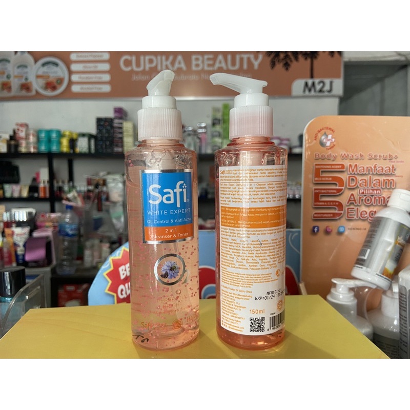 safi white expert oil control &amp; anti acne toner 2in1 -- safi anti acne oil control toner cleanser