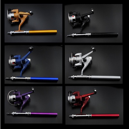 Set Pancingan Ril Joran Pena - Pancingan Pulpen - Spinning Reel Set Plus Senar