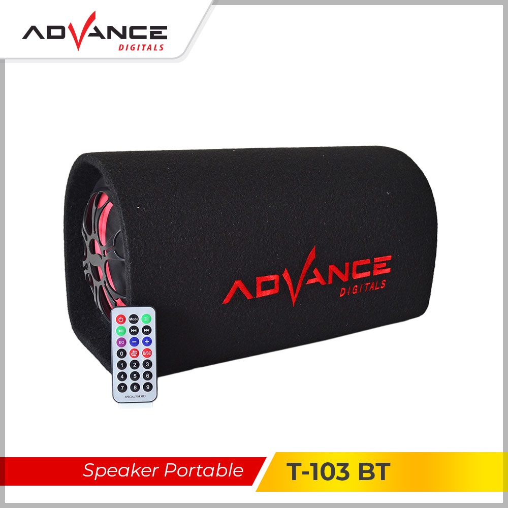 ADVANCE Speaker Karaoke Super Bass T-103BT Bluetooth 8'' For Mobil PC- Hitam | Garansi Resmi Advance 1 Tahun