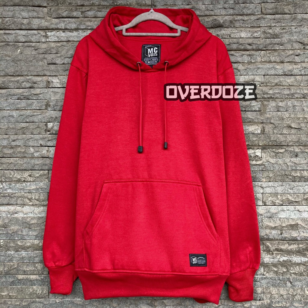 Sweater Hoodie Polos Pria Wanita Switer Cowok Premium Distro (BAYAR DI TEMPAT)-Merah Cabe(16)