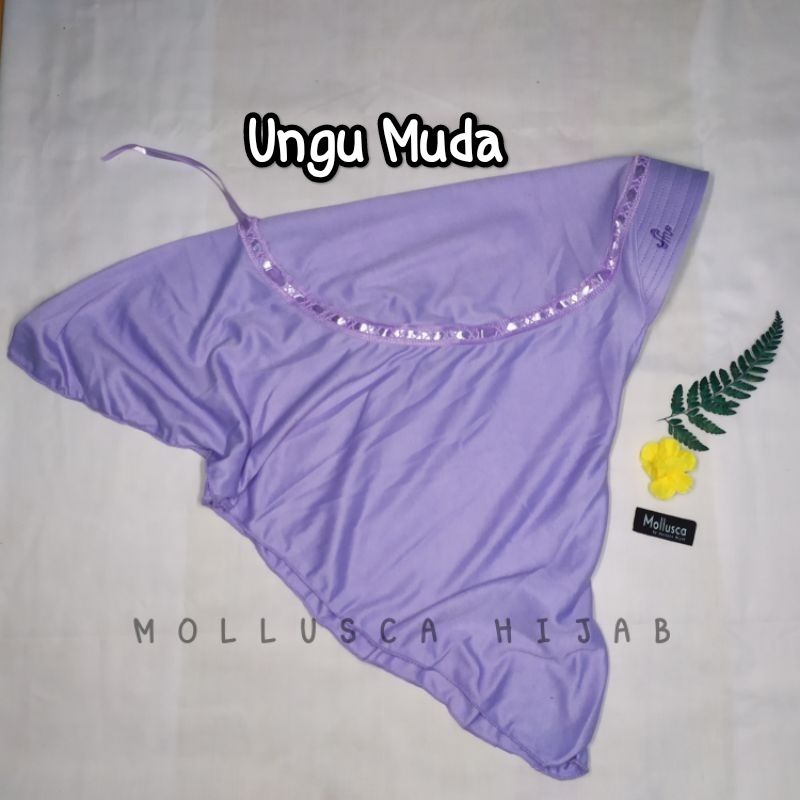 mollusca jilbab kerudung hijab bergo anak sekolah tk sd paud smp sma dewasa warna ungu muda