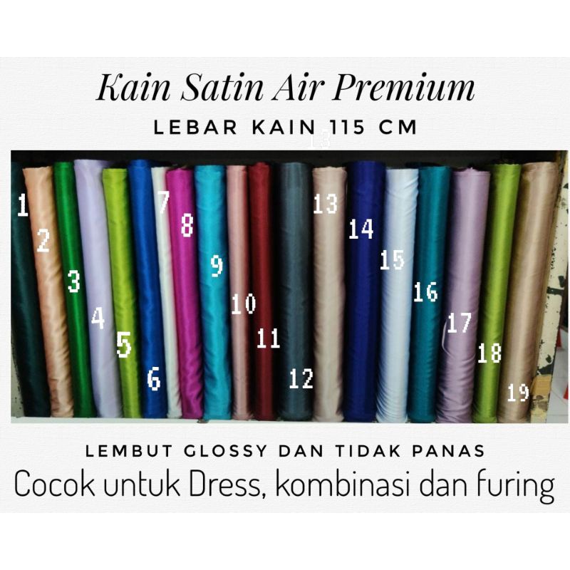 kain satin air premium bahan dress