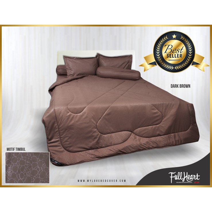 SPREI POLOS FULL HEART MY LOVE " DARK BROWN " SINGLE 120x200
