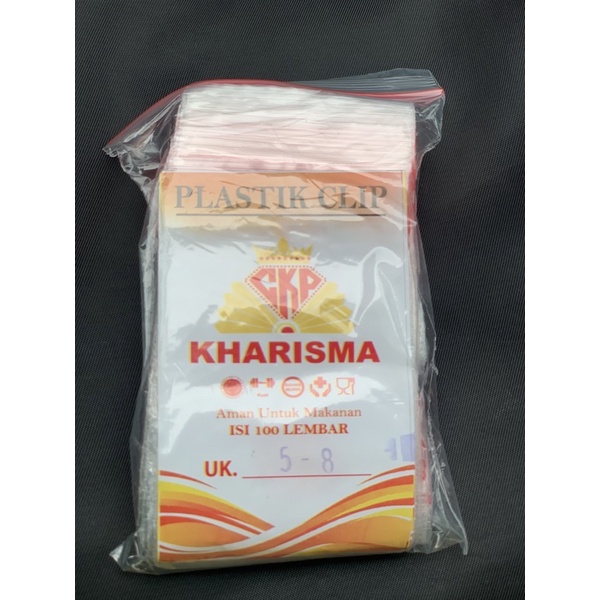 Kantong plastik klip 5x8 100pcs clip ziplock zipper pouch / kangtong plastik klip emas,obat.saus
