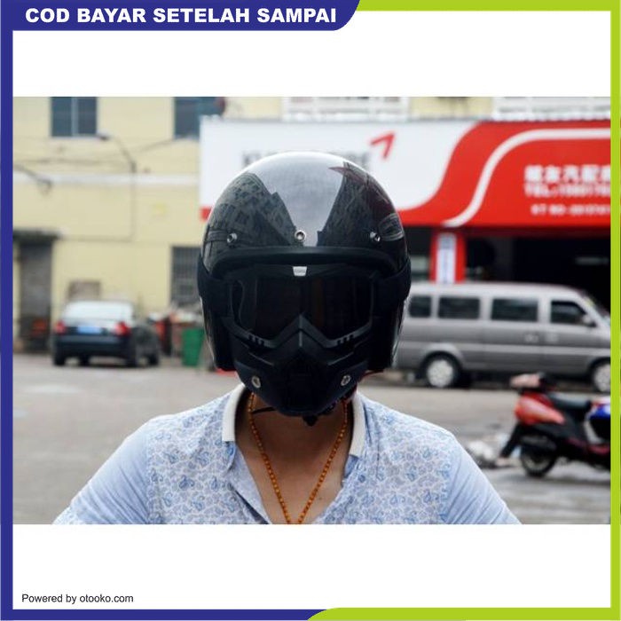 Kacamata Kaca Mata Motor Motocross Cross Kros Goggles Mask Skull Goggle Masker Helm Retro Full Face Helm Helem