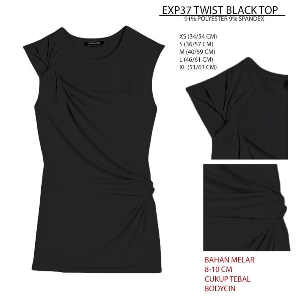 Tanktop Wanita Express 37 Twist Black Top