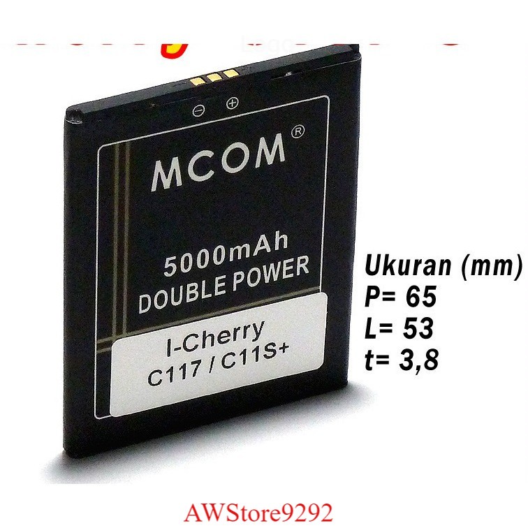 Mcom Batre Baterai Double Power Mcom i-Cherry iCherry C117 C117S C11S+ C11S Plus  C75 Sense