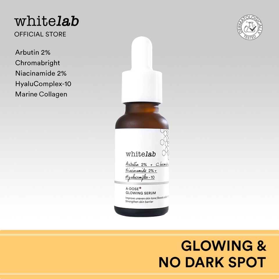 WHITELAB A-Dose+ Glowing Serum Indonesia / Facial Wash Hydrating Essence Toner Ampoule Day Night Underarm Eye Cream Sunscreen Clay Mask Masker Gel Body Soap / Face Acne Brightening Mugwort Heartleaf Niacinamide Paket Wajah Lengkap Set Sabun Krim Pelembab