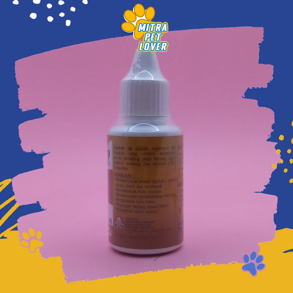 NUTRISI PERTUMBUHAN BULU BURUNG - NGURAK SP 30 ML - MEMPERCEPAT MOULTING GANTI BULU BIRD UNGGAS TAMBAH NAFSU MAKAN - MURAH GARANSI KUALITAS ASLI ORIGINAL - PET ANIMAL HEALTHCARE VETERINARY TAMASINDO OBAT &amp; VITAMIN HEWAN BINATANG PELIHARAAN MITRAPETLOVER