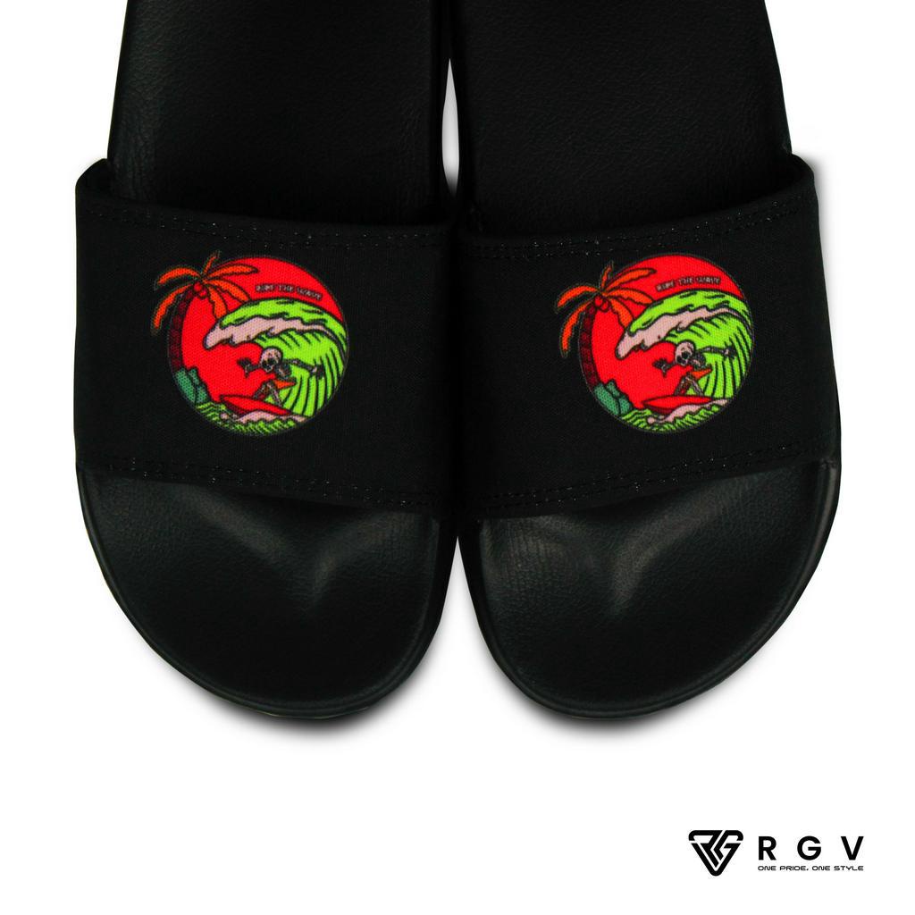 RGV - SANDAL PRIA DAN WANITA SLIDE SLIP ON SENDAL ANTI LICIN RINGAN SELOP THE WAVE RED