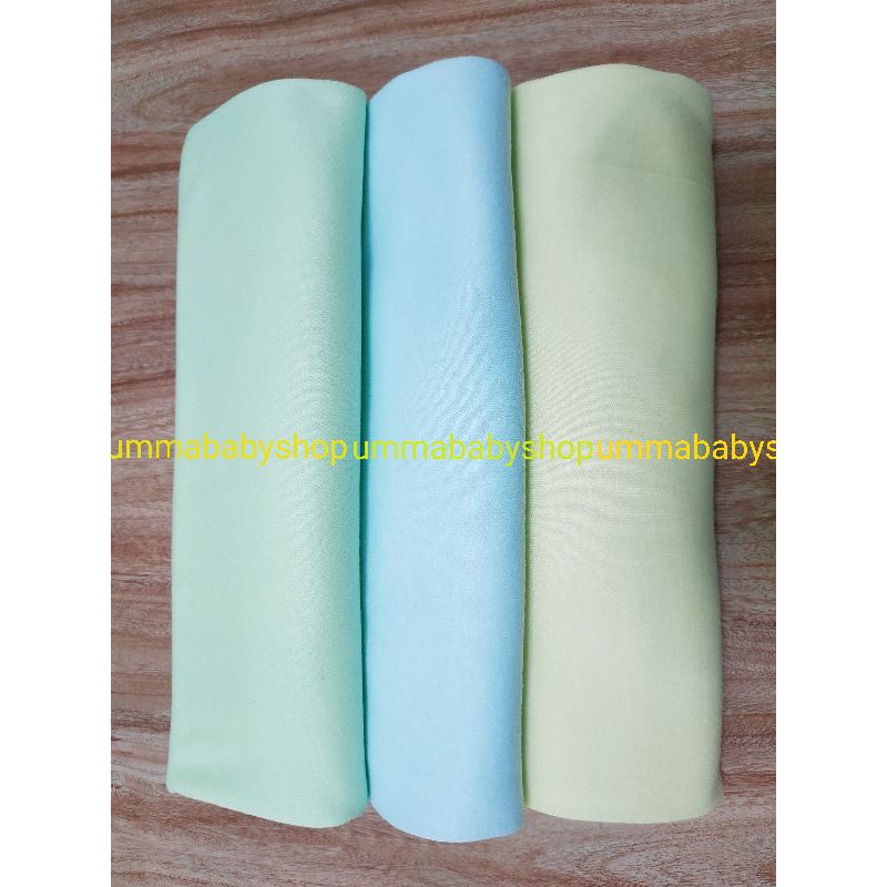 3 Pcs BEDONG Bayi Baru Lahir Polos Biru Hijau Kuning SNI