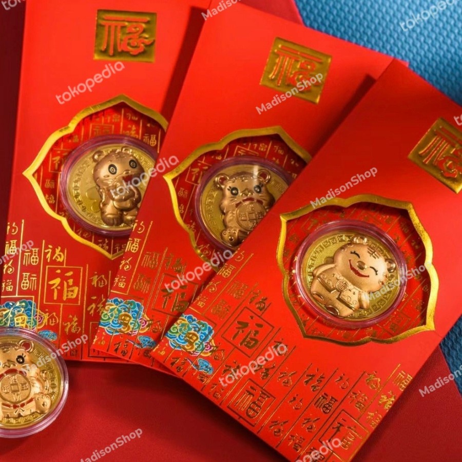 2022 Angpao Macan Koin Emas + Sertifikat Kado Imlek Angpau Premium