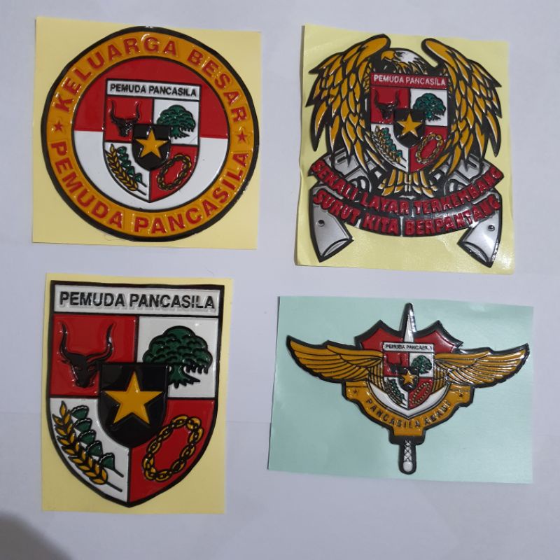 

STICKER EMBOS LOGO PP(PEMUDA PANCASILA)ISI 4 SATU SET/STIKER TIMBUL LOGO PP