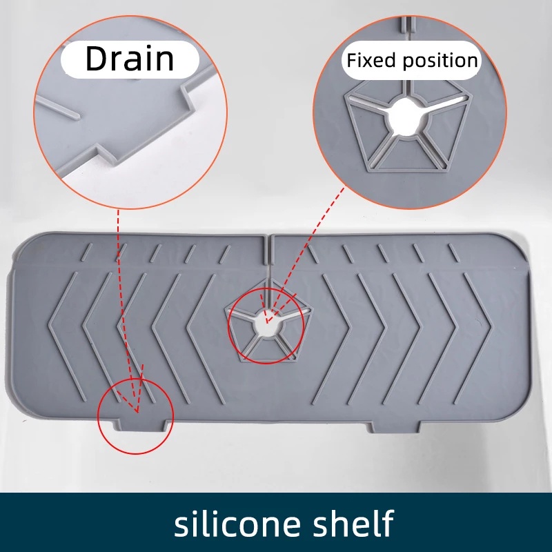 Alas Pelindung Keran Wastafel Dapur Bahan Silikon Menyerap Air Cepat Kering